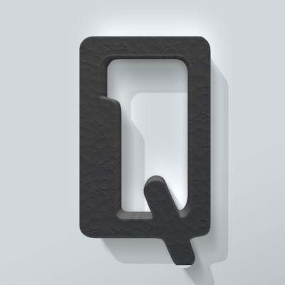 Grijs Piepschuim Letter Q Checkbook - 1