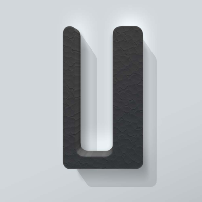 Grijs Piepschuim Letter U Checkbook - 1