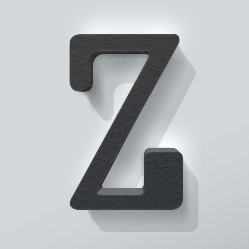 Zwart Piepschuim Letter Z Checkbook - 1