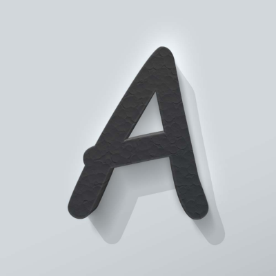 Grijs Piepschuim Letter A Comic Sans - 1