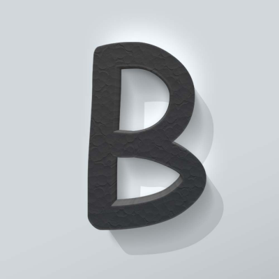 Grijs Piepschuim Letter B Comic Sans - 1