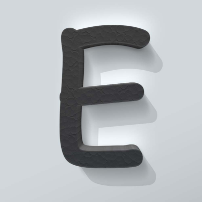 Grijs Piepschuim Letter E Comic Sans - 1 Grijs Piepschuim Letter E Comic Sans - 1