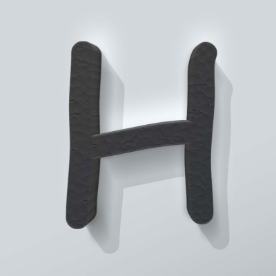 Grijs Piepschuim Letter H Comic Sans - 1