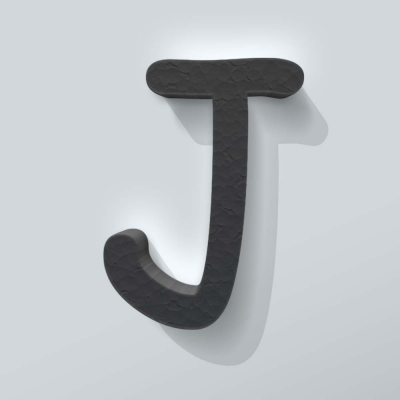 Grijs Piepschuim Letter J Comic Sans - 1