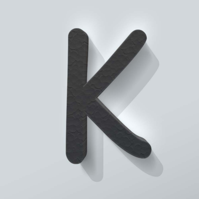 Grijs Piepschuim Letter K Comic Sans - 1