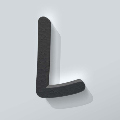 Grijs Piepschuim Letter L Comic Sans - 1