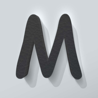 Grijs Piepschuim Letter M Comic Sans - 1