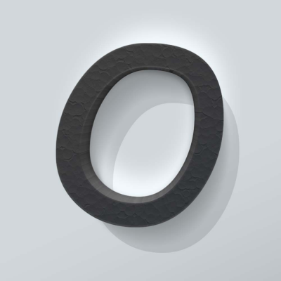 Grijs Piepschuim Letter O Comic Sans - 1