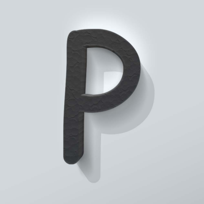 Grijs Piepschuim Letter P Comic Sans - 1