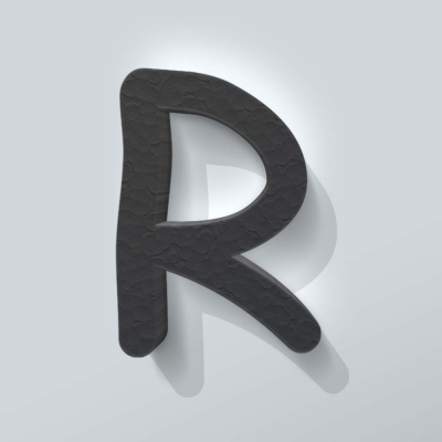Grijs Piepschuim Letter R Comic Sans - 1