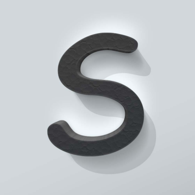 Grijs Piepschuim Letter S Comic Sans - 1