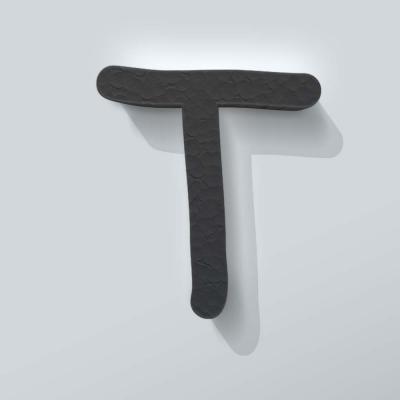 Grijs Piepschuim Letter T Comic Sans - 1