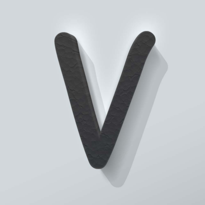 Grijs Piepschuim Letter V Comic Sans - 1