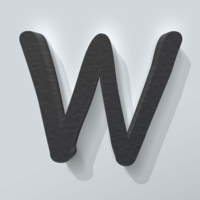Grijs Piepschuim Letter W Comic Sans - 1 Grijs Piepschuim Letter W Comic Sans - 1