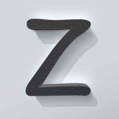 Grijs Piepschuim Letter Z Comic Sans - 1