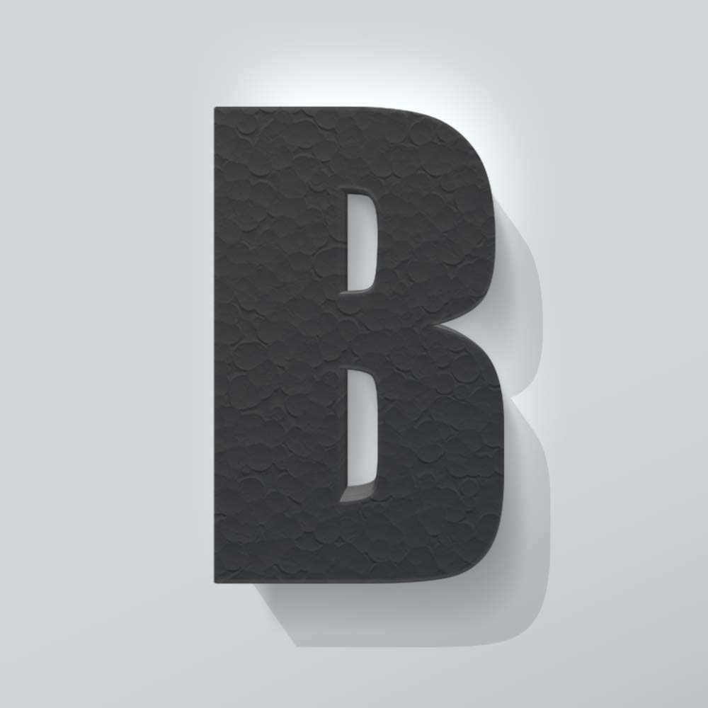 Zwart Piepschuim Letter B Impact - 1