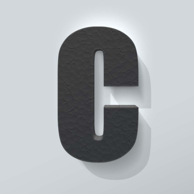 Grijs Piepschuim Letter C Impact - 1