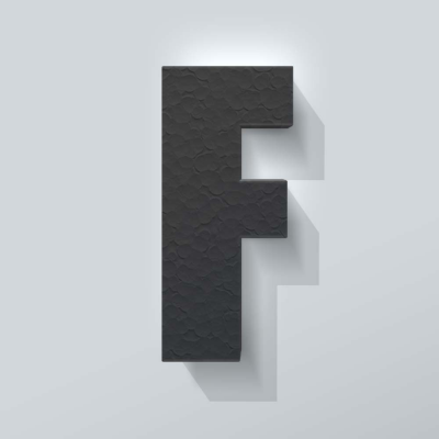Grijs Piepschuim Letter F Impact - 1