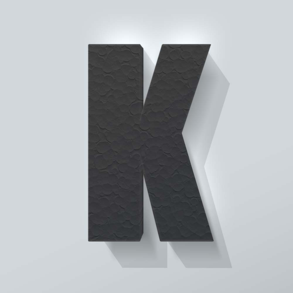 Zwart Piepschuim Letter K Impact - 1