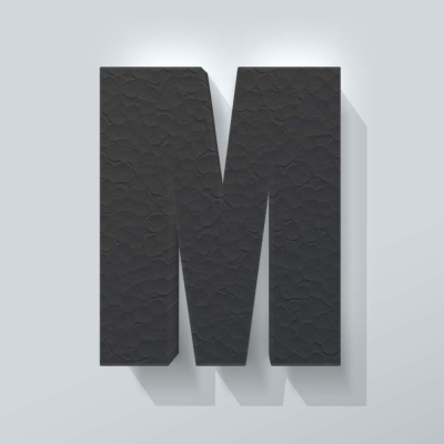 Grijs Piepschuim Letter M Impact - 1