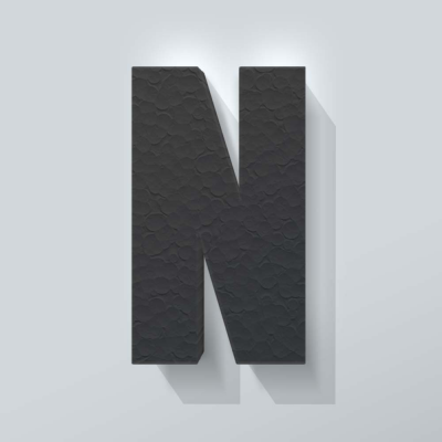 Grijs Piepschuim Letter N Impact - 1