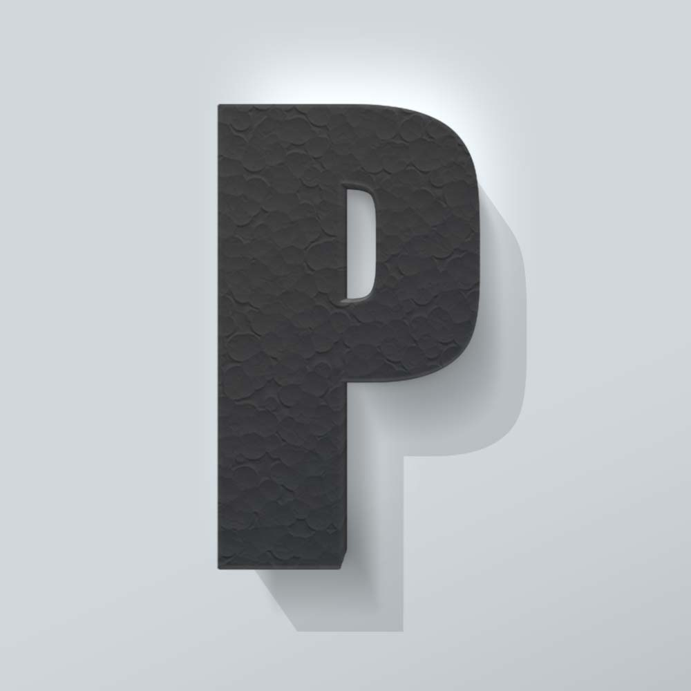 Zwart Piepschuim Letter P Impact - 1