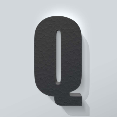 Grijs Piepschuim Letter Q Impact - 1