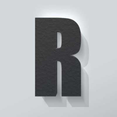 Grijs Piepschuim Letter R Impact - 1
