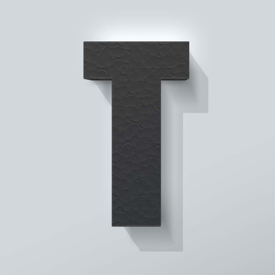 Grijs Piepschuim Letter T Impact - 1