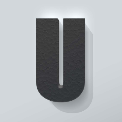 Grijs Piepschuim Letter U Impact - 1