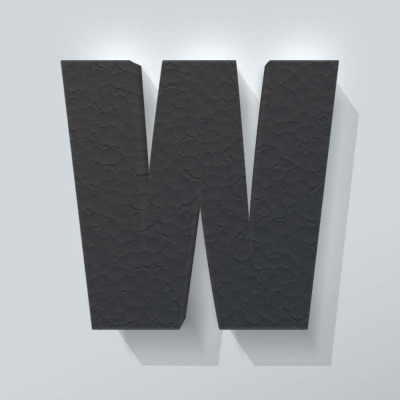 Grijs Piepschuim Letter W Impact - 1