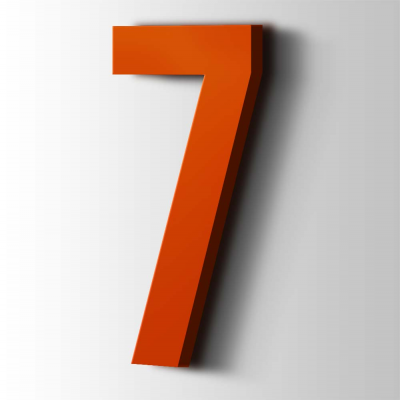 Kunststof Cijfer 7 Bebas Neue Acrylaat 3020 Traffic Red - 1