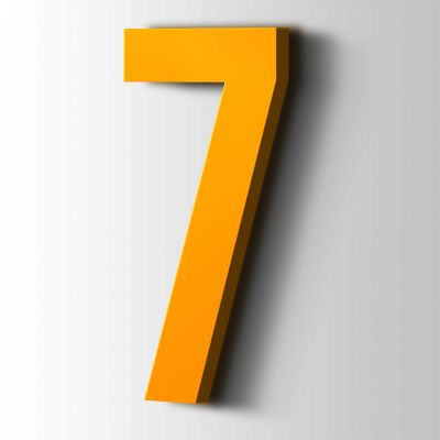 Kunststof Cijfer 7 Bebas Neue Acrylaat 1003 Signal Yellow - 1