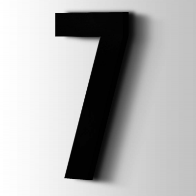 Kunststof Cijfer 7 Bebas Neue Acrylaat 9005 Jet Black - 1