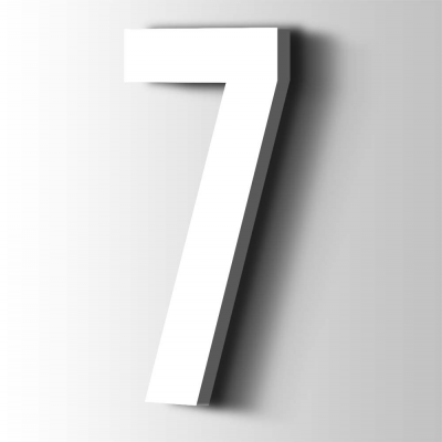 Kunststof Cijfer 7 Bebas Neue Acrylaat 9016 Traffic white - 1