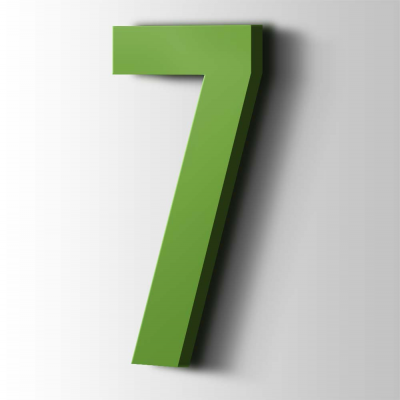 Kunststof Cijfer 7 Bebas Neue Acrylaat 6018 Yellow Green - 1