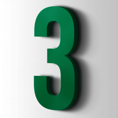 Kunststof Cijfer 3 Bebas Neue Acrylaat 6029 Mint Green - 1