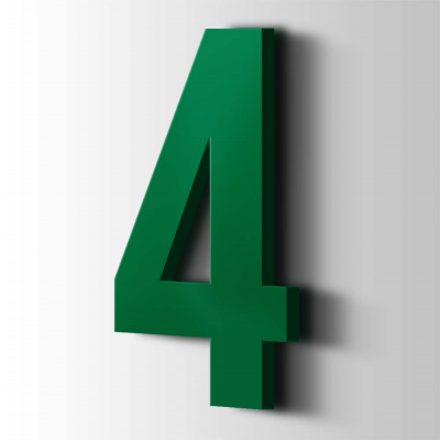 Kunststof Cijfer 4 Bebas Neue Acrylaat 6029 Mint Green - 1