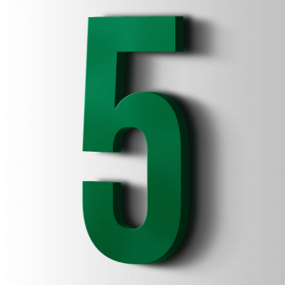 Kunststof Cijfer 5 Bebas Neue Acrylaat 6029 Mint Green - 1