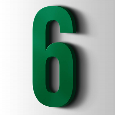 Kunststof Cijfer 6 Bebas Neue Acrylaat 6029 Mint Green - 1