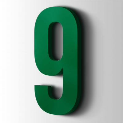 Kunststof Cijfer 9 Bebas Neue Acrylaat 6029 Mint Green - 1