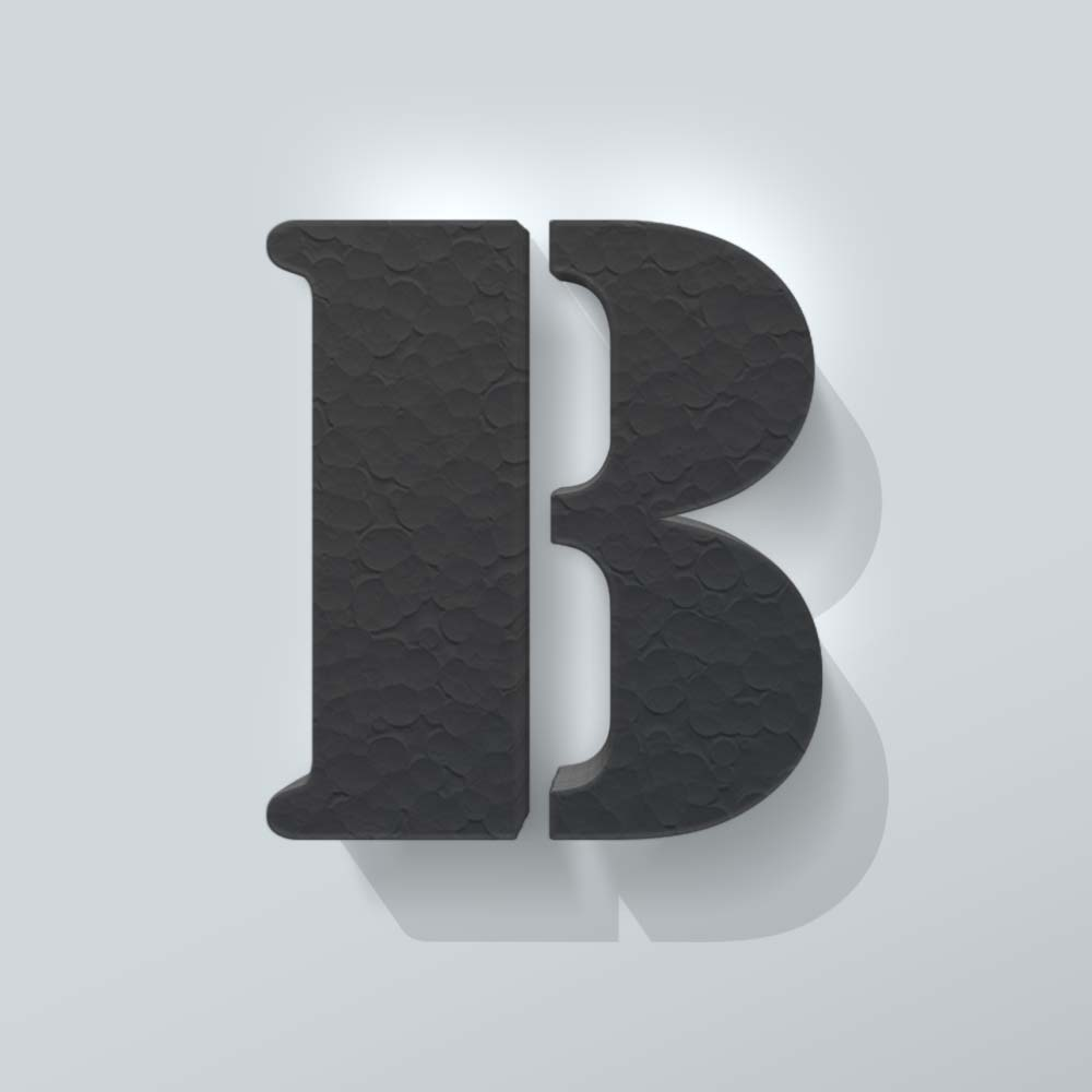Zwart Piepschuim Letter B Stencil - 1