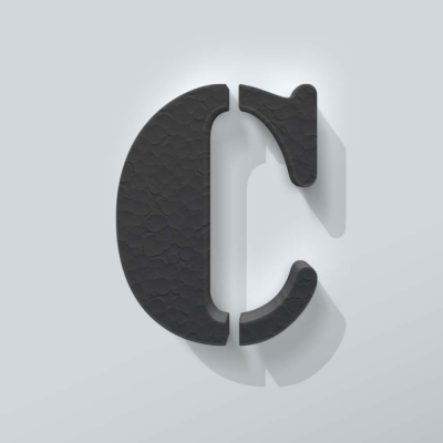 Grijs Piepschuim Letter C Stencil - 1