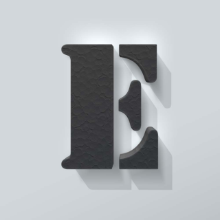 Zwart Piepschuim Letter E Stencil - 1