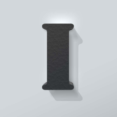 Grijs Piepschuim Letter I Stencil - 1