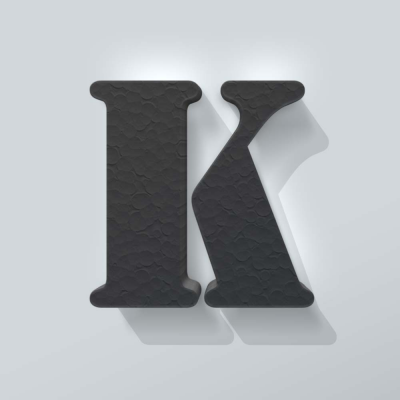 Grijs Piepschuim Letter K Stencil - 1