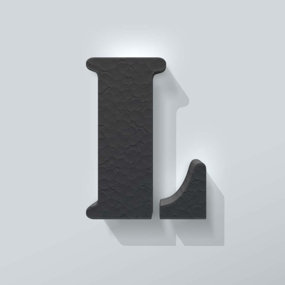 Zwart Piepschuim Letter L Stencil - 1
