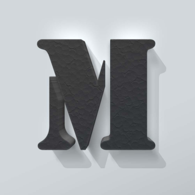 Grijs Piepschuim Letter M Stencil - 1