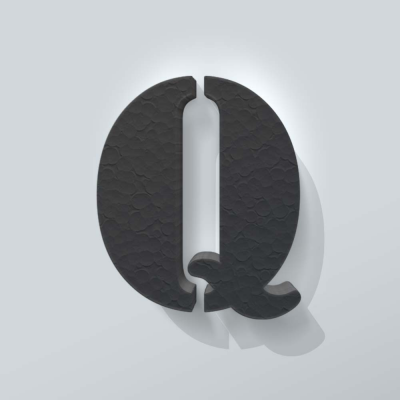 Grijs Piepschuim Letter Q Stencil - 1