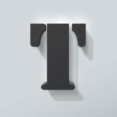 Grijs Piepschuim Letter T Stencil - 1